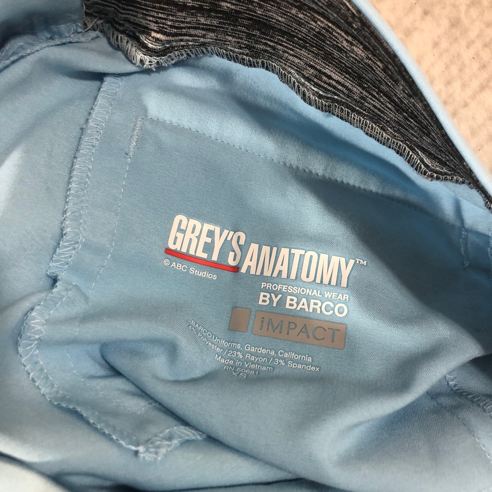 Greys Anatomy Impact Professional Wear Blue Scrub Pants Bootcut‎ Women's XS - Picture 7 of 7